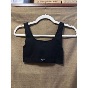 NWOT Set Active Woman’s SculptFlex Box Cut Bra in Onyx Black Size Small